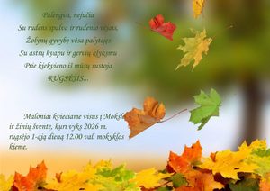 SKELBIMAS-KVIETIMAS RUGSĖJO 1